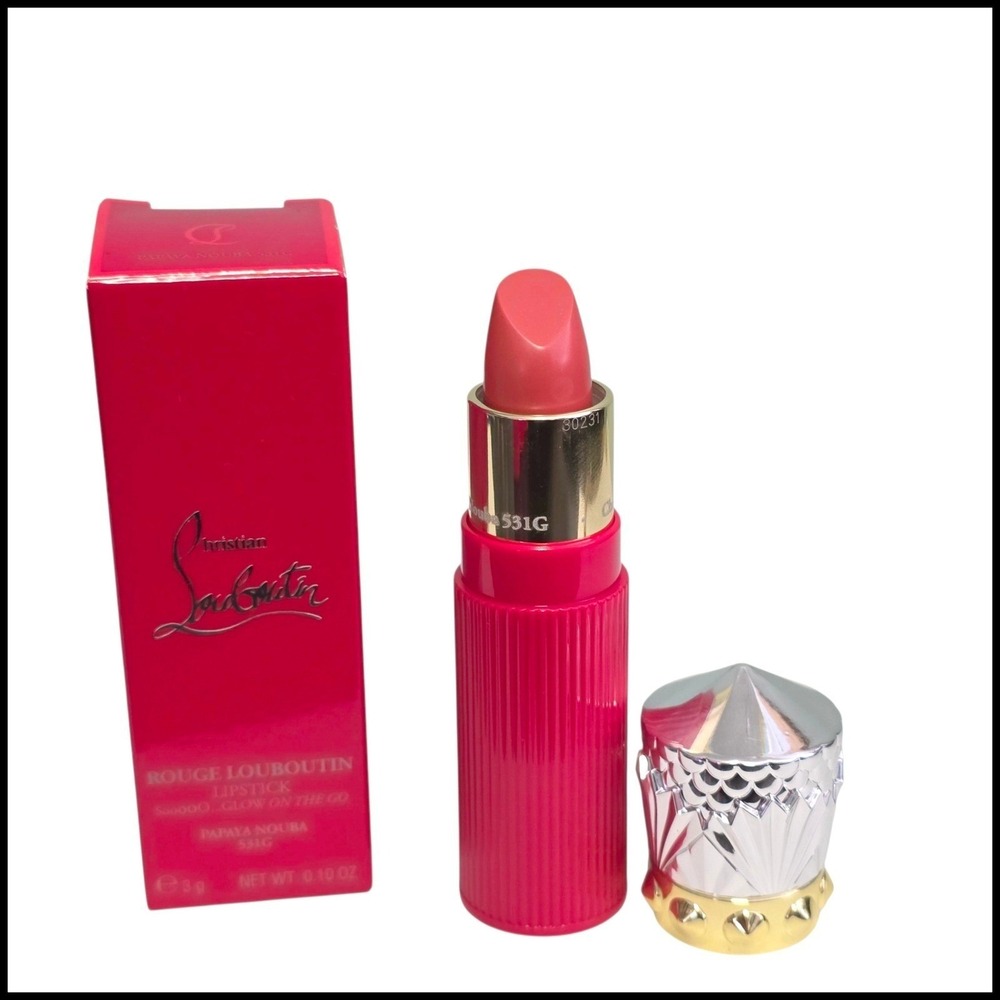 Christian Louboutin Rouge Lipstick Sooo Glow On The Go Papaya Nouba NEW Travel - Picture 2 of 16